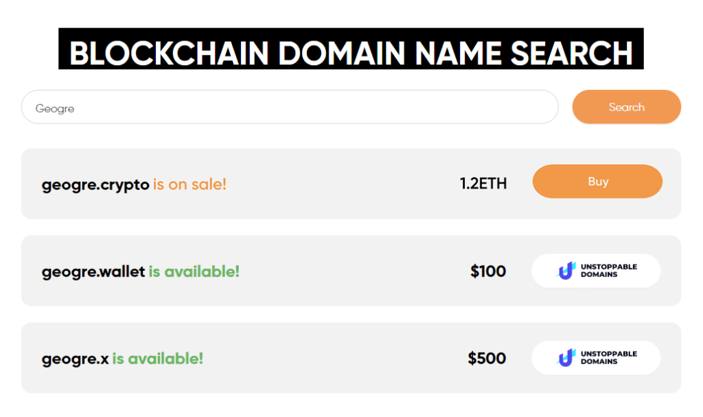 Buy Blockchain Domains